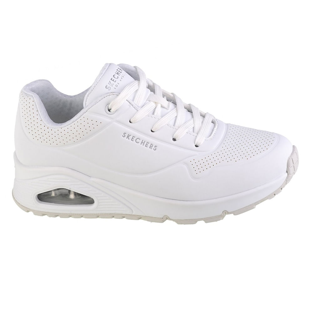 Zapato casual Skechers street color blanco para mujer