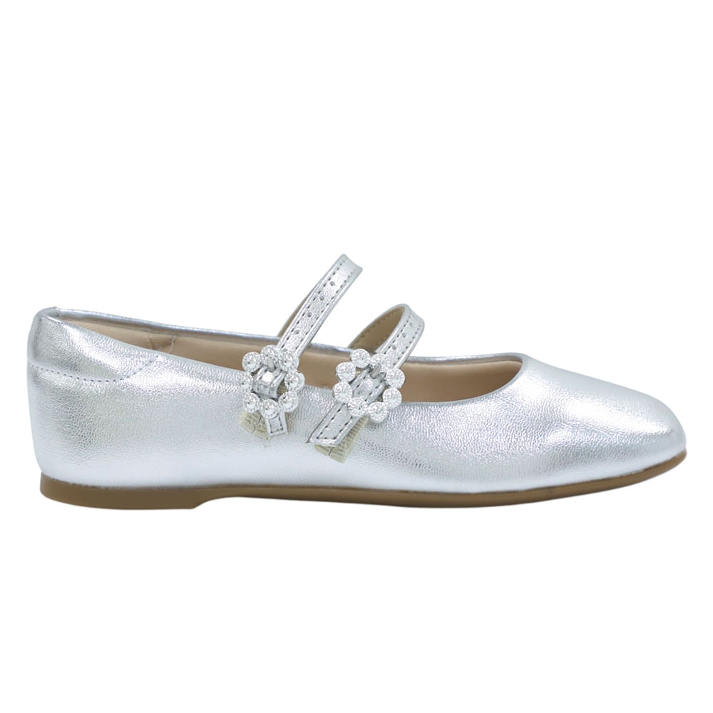 Zapato casual ballerina Orange plateada para niña
