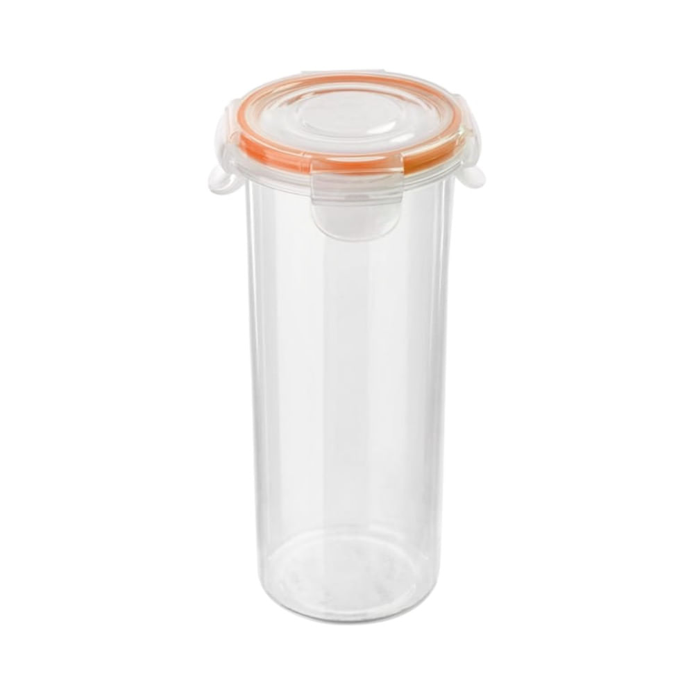 Vaso Hermético redondo 500 ml, silicona en color naranja