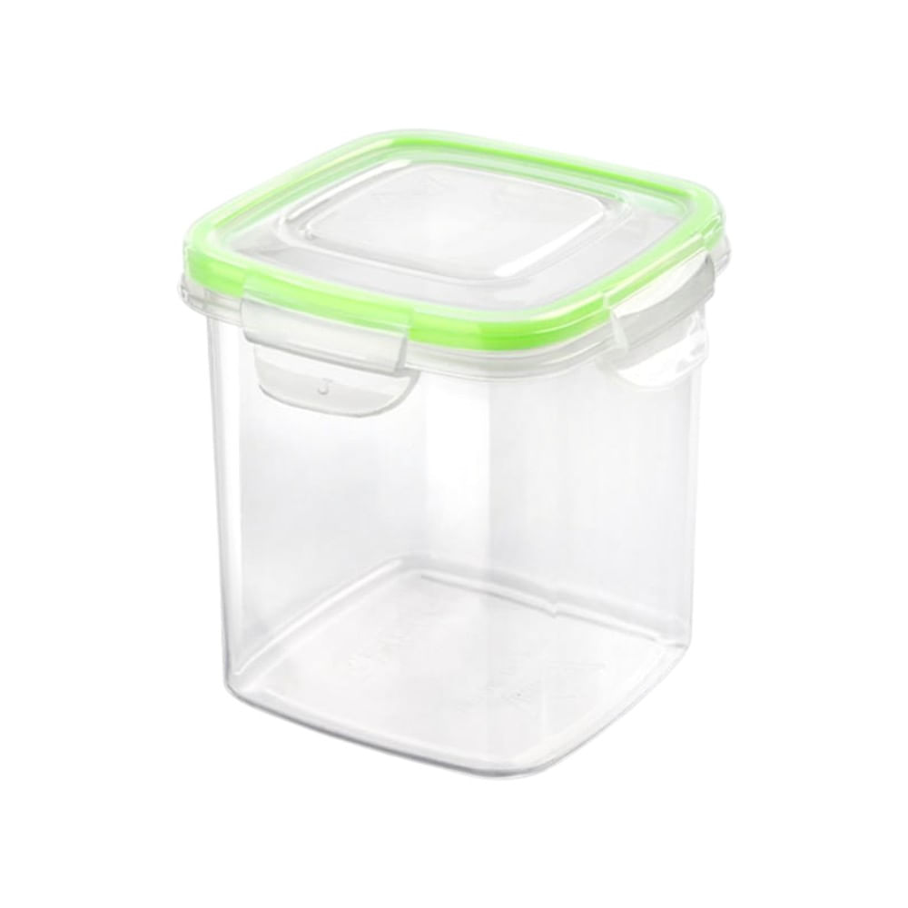 Hermetico Cuadrado de 700ml con orilla de silicona en verde