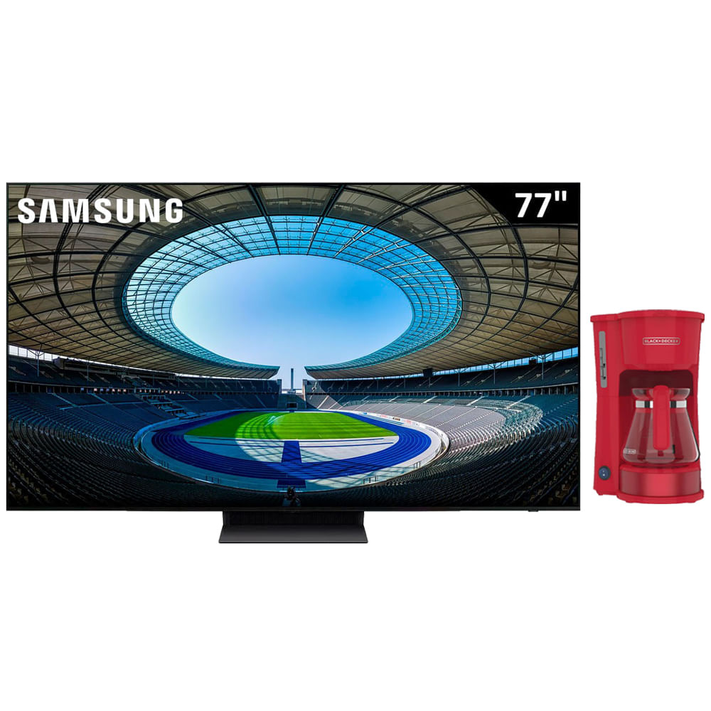 Pantalla Samsung 77" (195.58 cm) OLED UHD 4K HDR10+ QN77S90DAEXPA + Regalía Cafetera Black and Decker 5 tazas