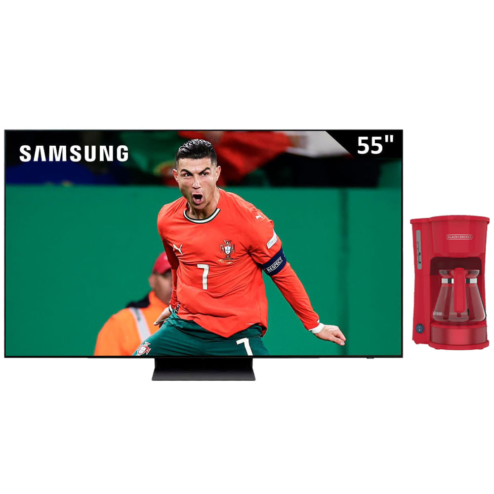 Pantalla Samsung 55" (139.7 cm) OLED UHD 4K QN55S90DAPXPA + Regalía Cafetera Black and Decker 5 tazas