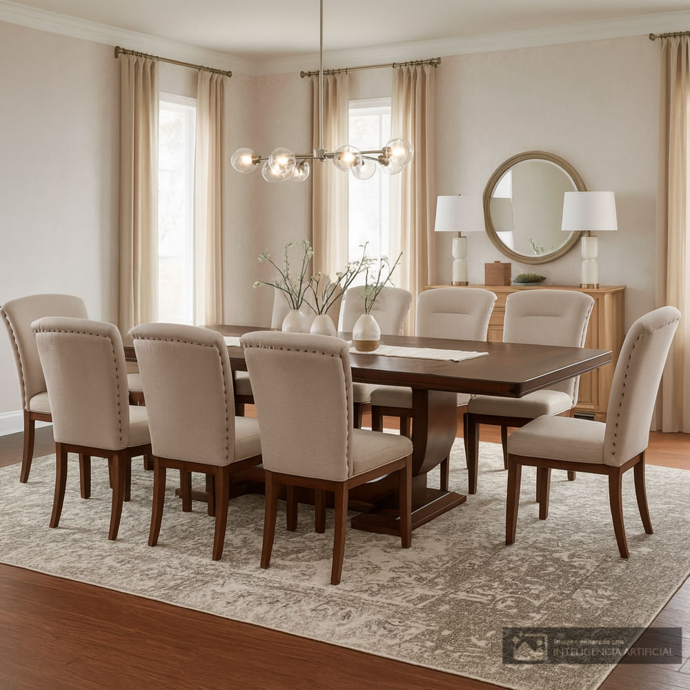 Juego de comedor rectangular 8 personas Riminesi