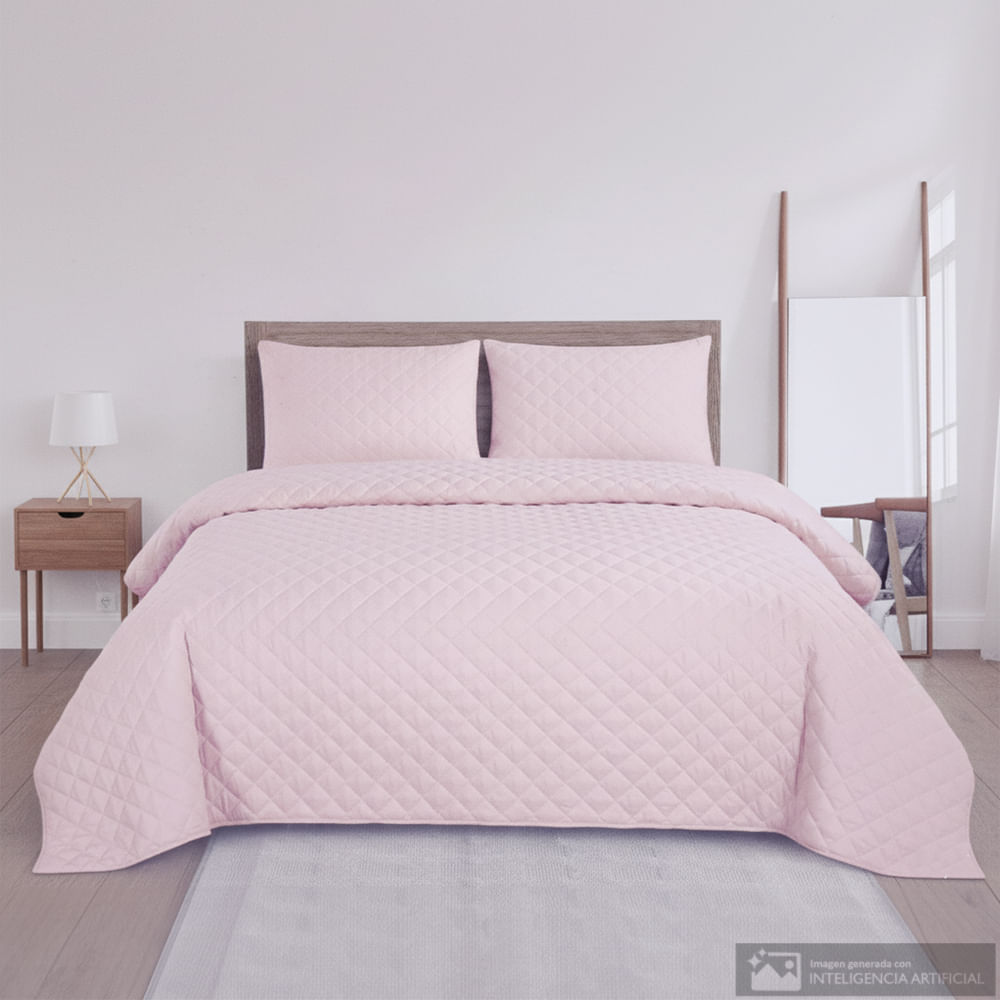 Cubrecama Detalles de poliéster diseño sólido