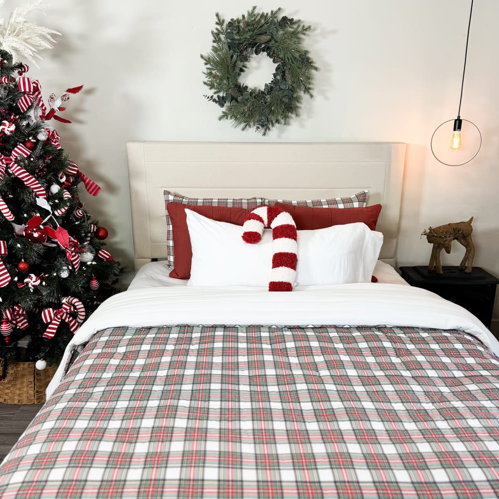 Cubrecama Reversible Red Plaid 100% Algodón