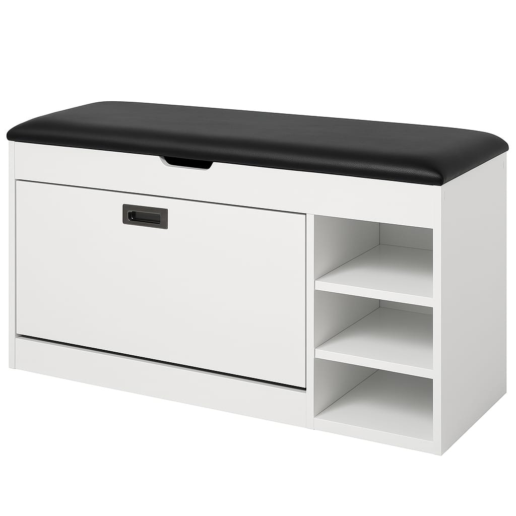 Zapatera moderna con asiento y baul