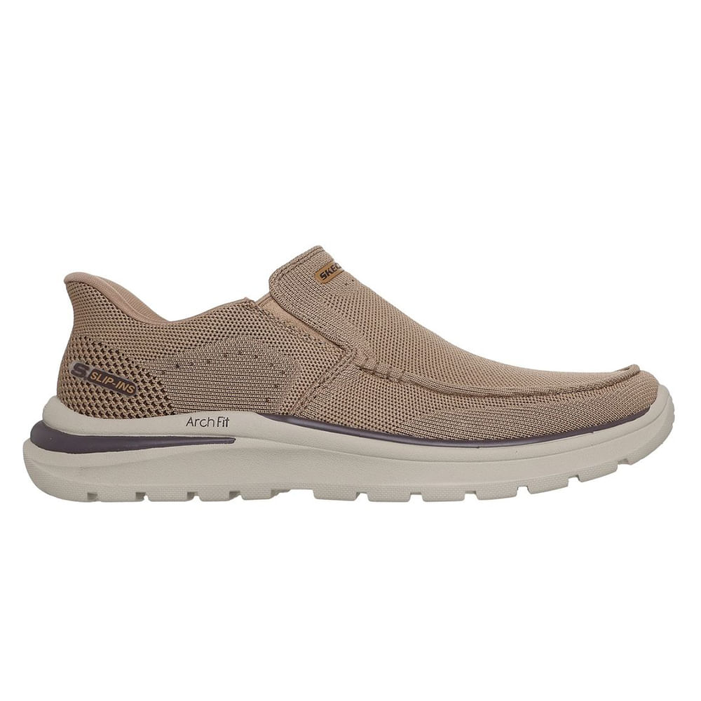 Zapato casual Skechers color café para hombre