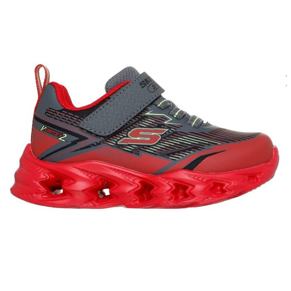 Zapato deportivo casual Skechers rojo/gris para  niño bebé