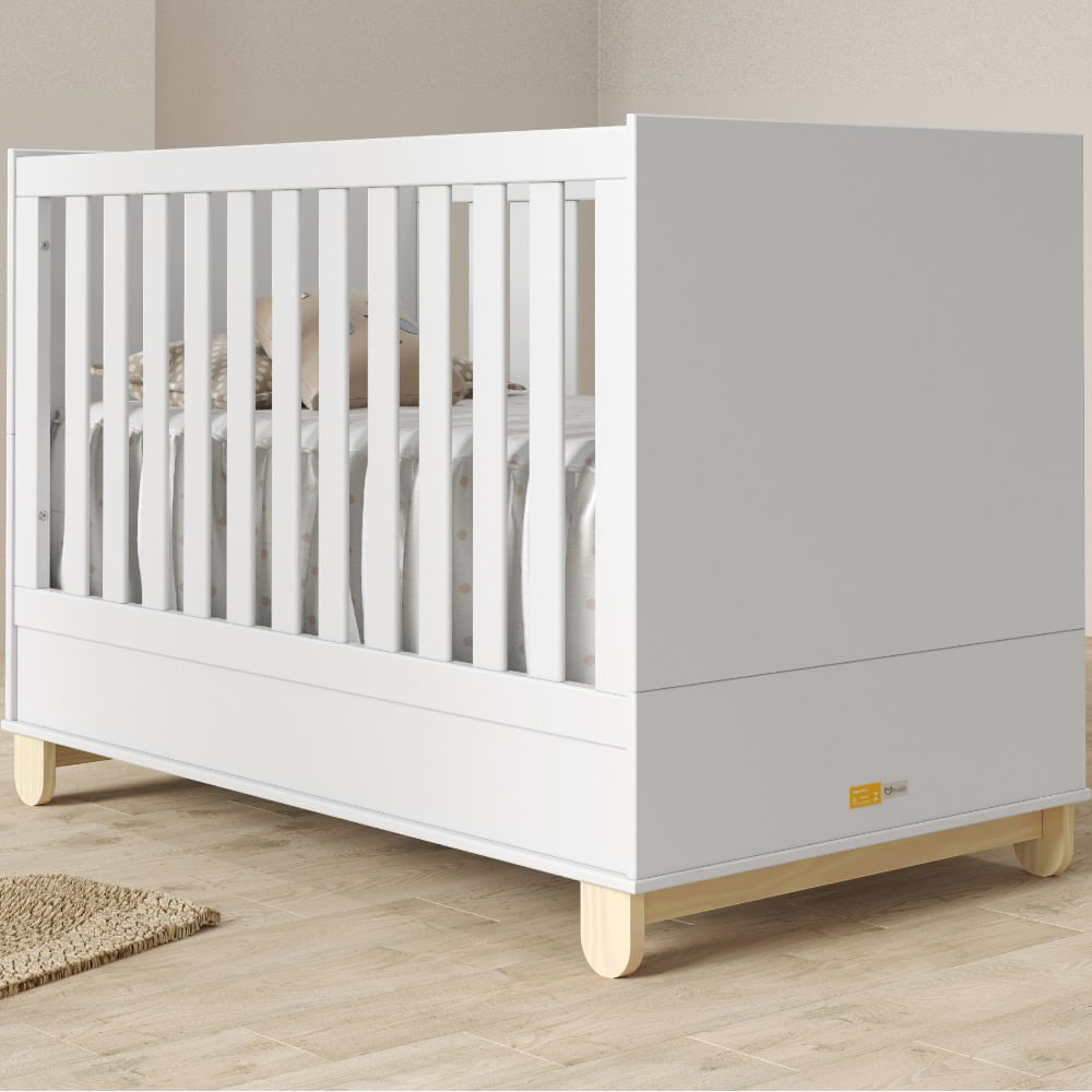 Cuna zupy new convertible en mini cama blanca