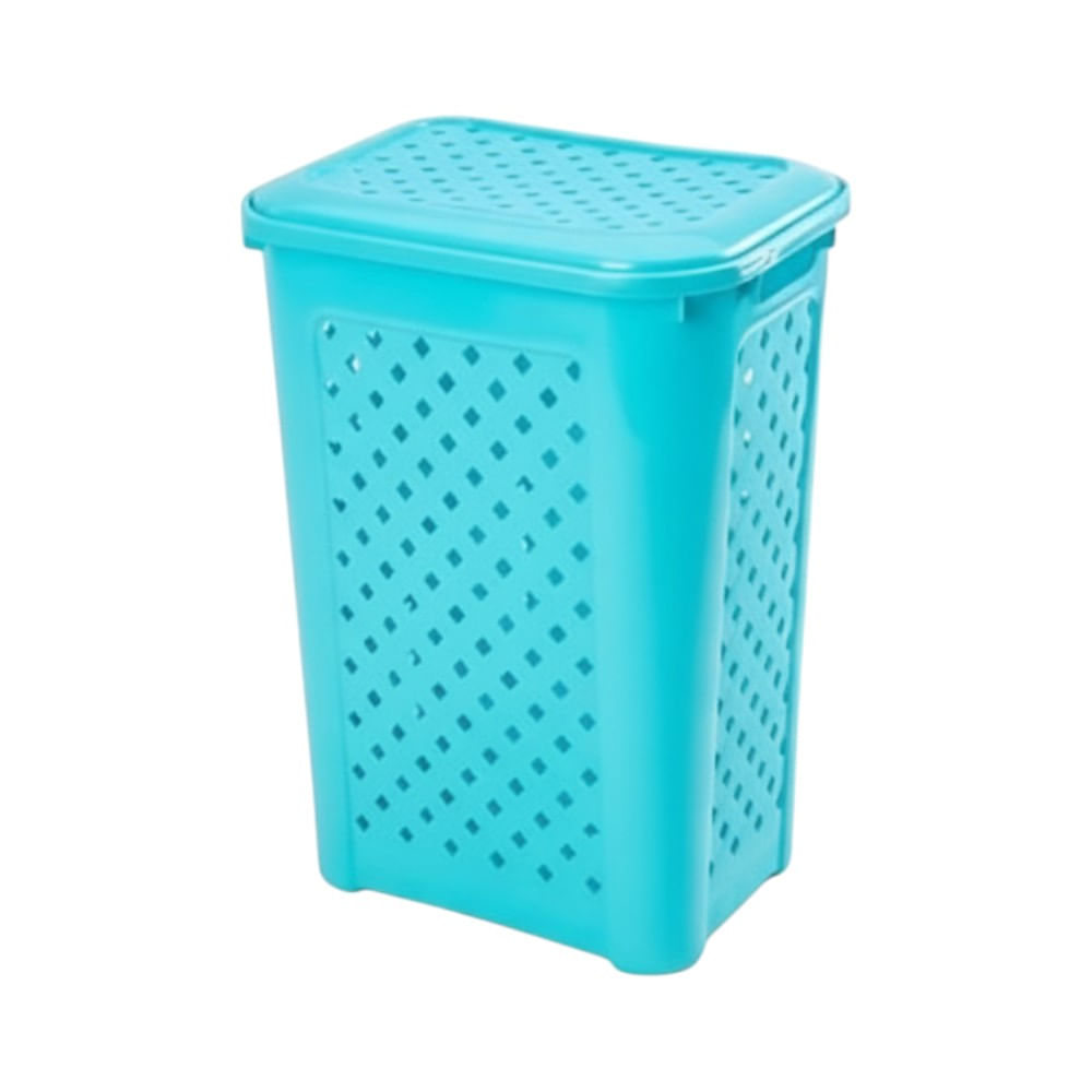 Cesta Nadine Junior 35 Lt con tapa, en color celeste