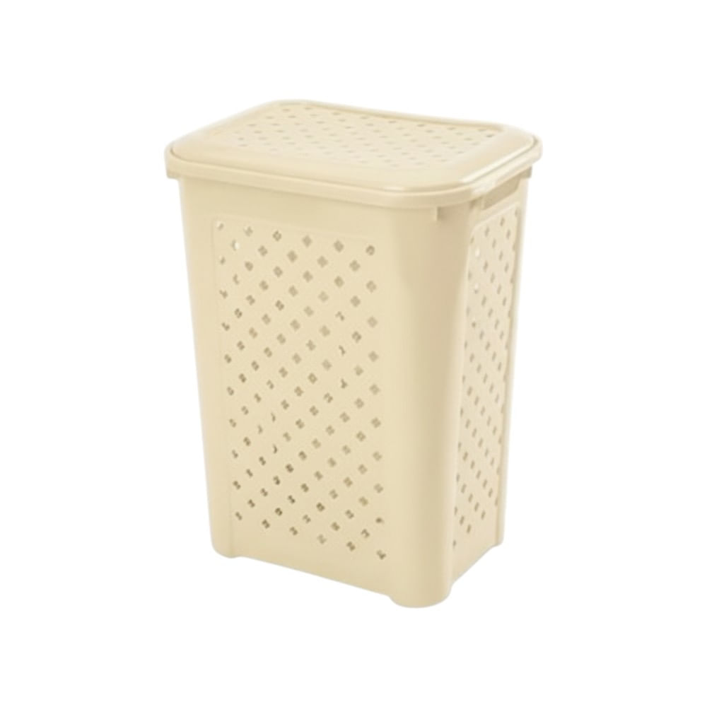 Cesta Nadine Junior 35 Lt con tapa, en color beige