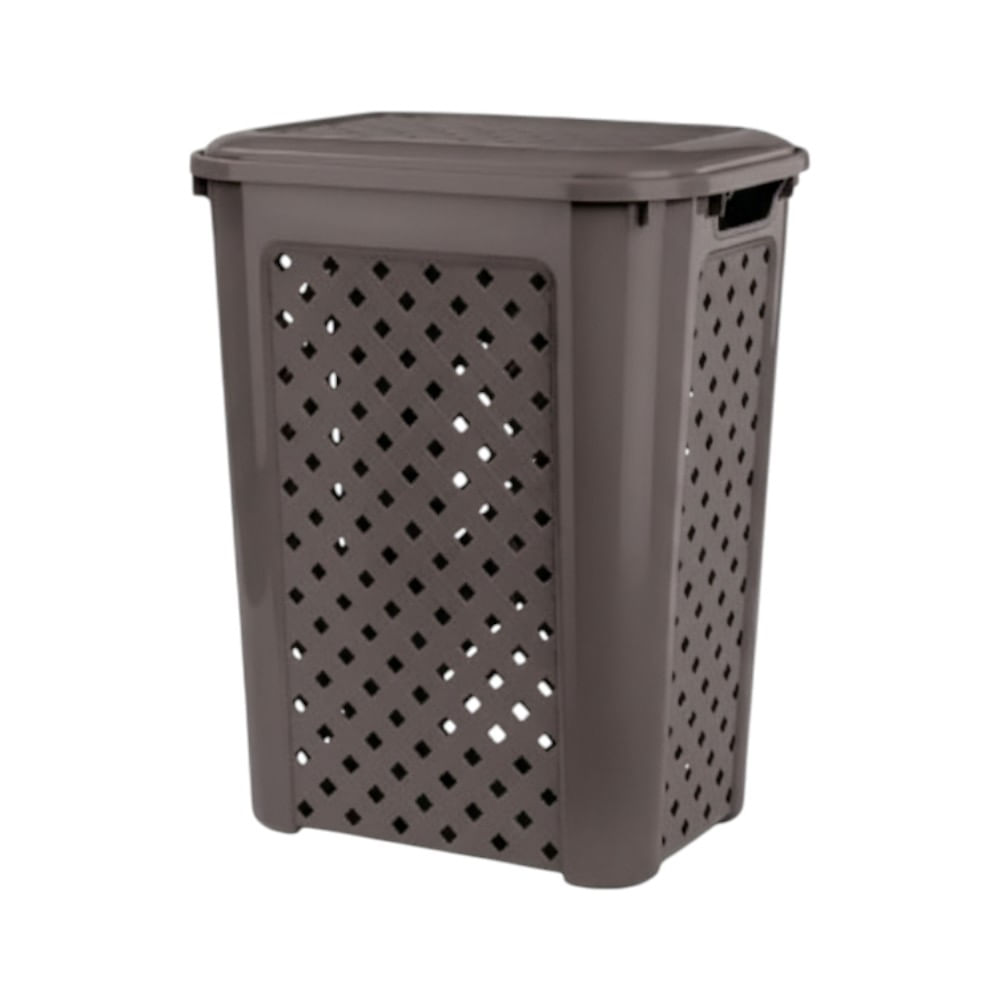 Cesta Nadine Grande 52.1 Lt con tapa, en color marron