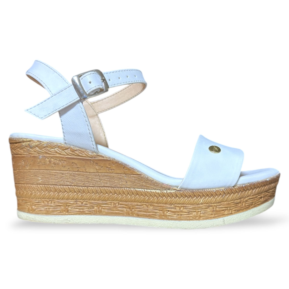 Sandalia casual Aurora en color blanco para dama