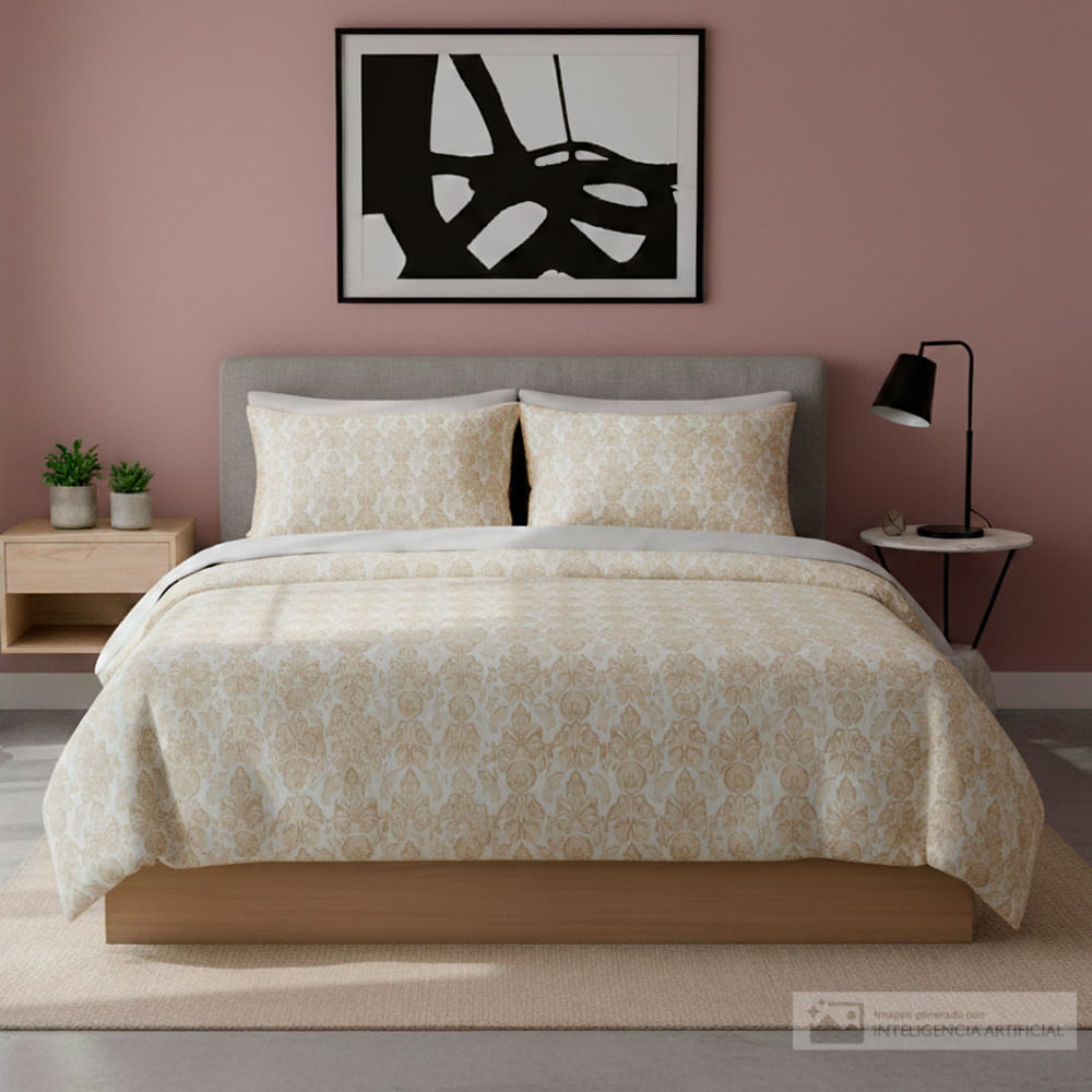 Set de sábana de algodón diseño floral