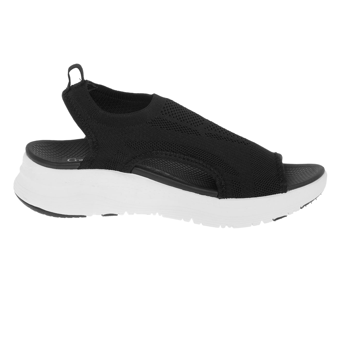 Sandalias Tully Con Taco Tipo Cuña Para Mujer Negro Comfort Plus 201606