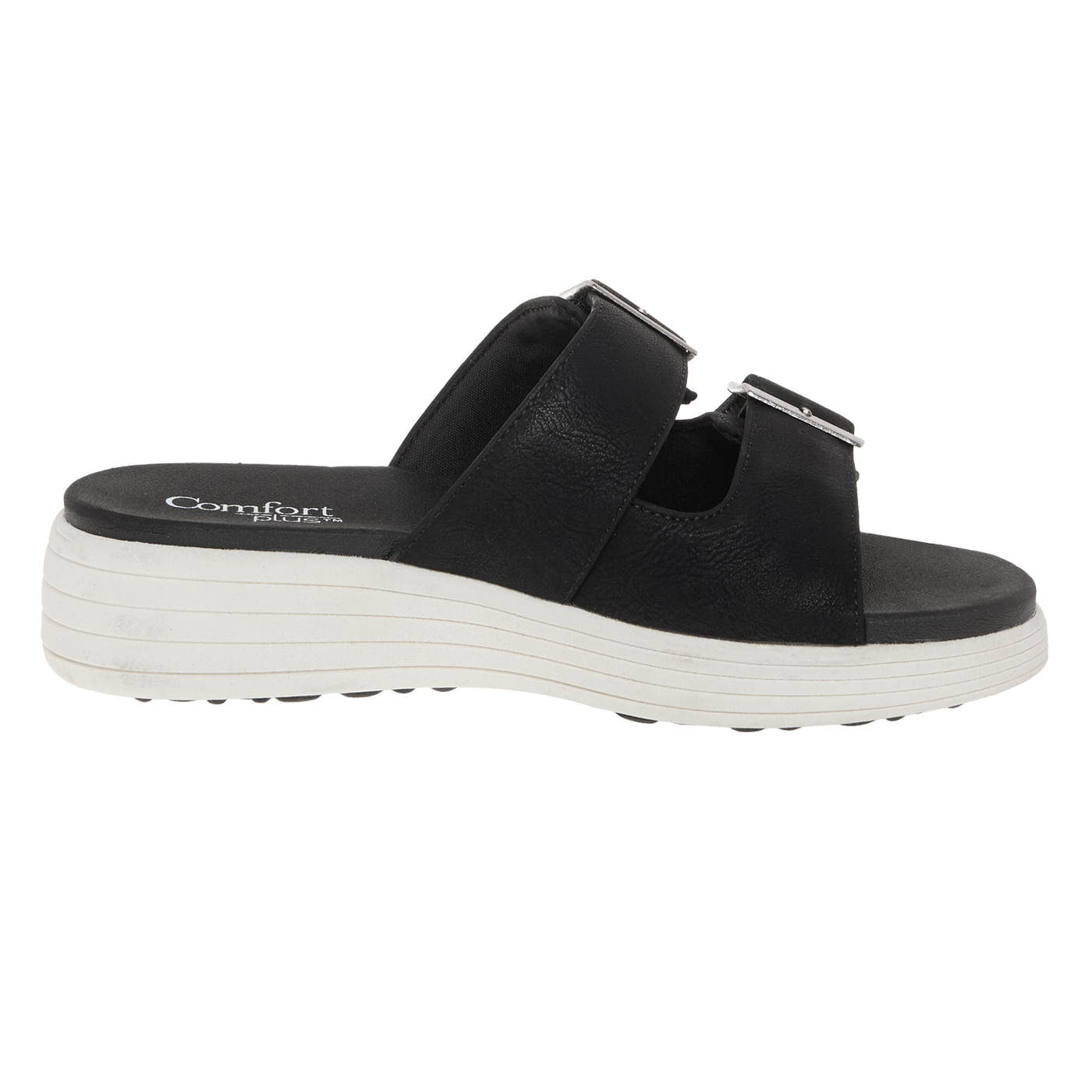 Sandalias Mistery Con Taco Tipo Cuña Para Mujer Negro Comfort Plus 201601
