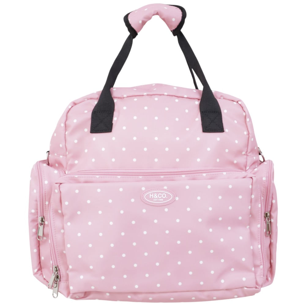 Pañalera H&Co rosada con estampado para bebé