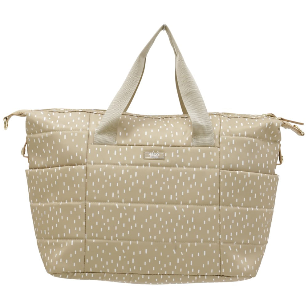 Pañalera H&Co beige con estampado para bebé