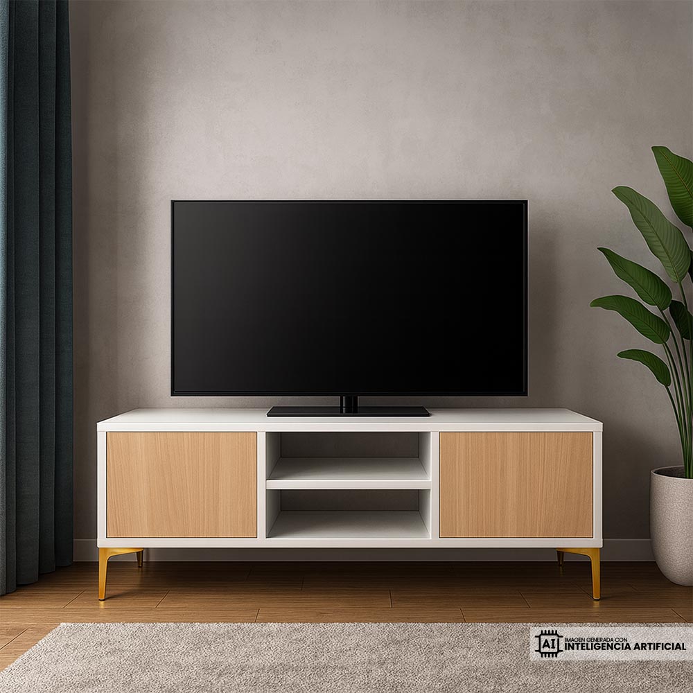 Centro de entretenimiento para TV de 55" (139.7 cm) metálico