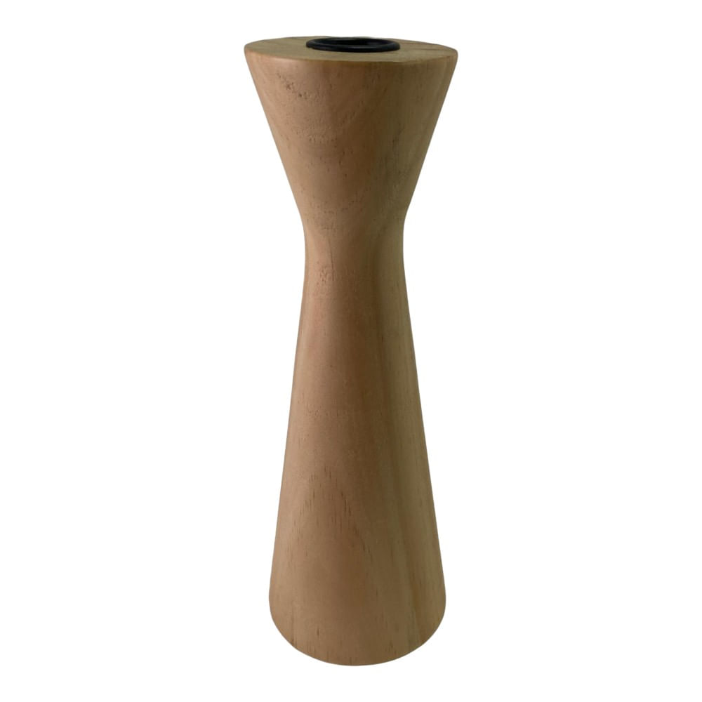 Portavela decorativo de madera 7.7x23 cm