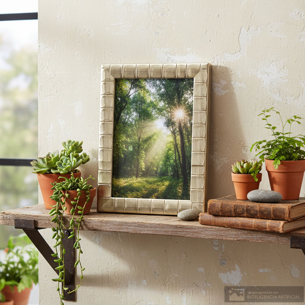 Portarretrato marco decorativo "golden facet" de plástico 12.7x17.8 cm