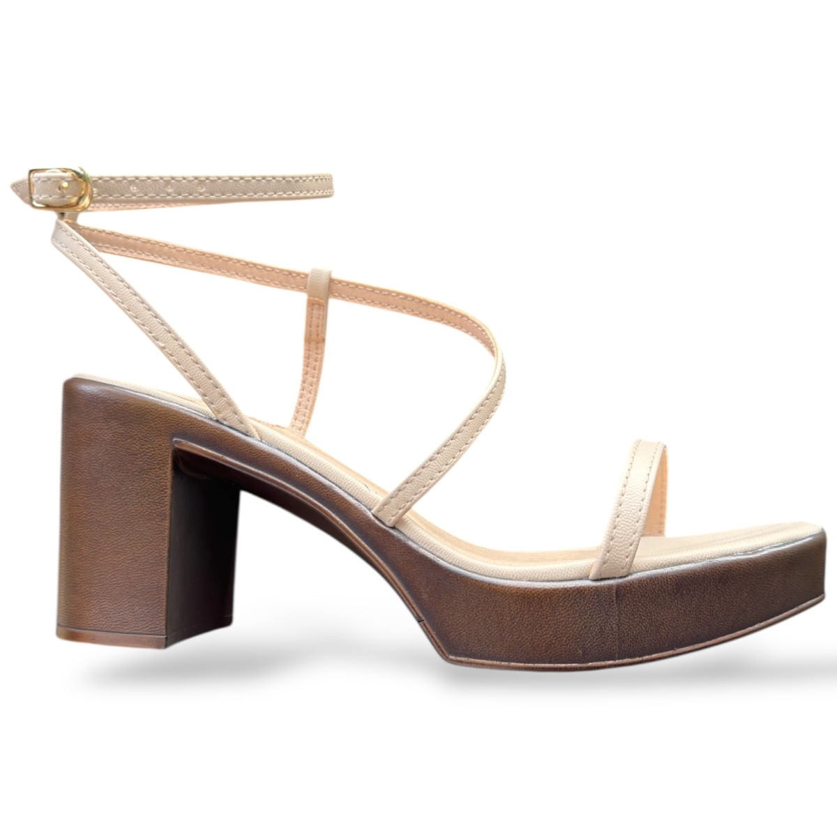 Sandalia casual Deseo en color beige para dama