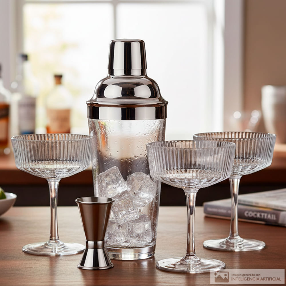 Set coctelera y copas Godinger para Martini