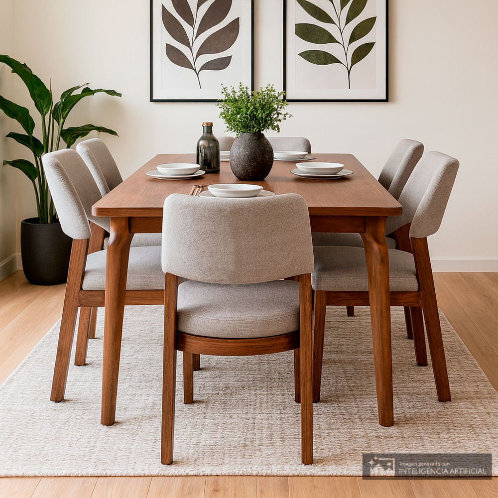 Juego de comedor 6 personas Omega rectangular