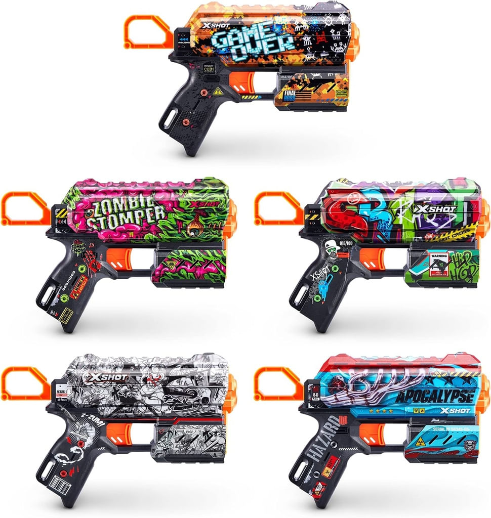 Zuru Xshot Set lanzador y dardos LK-Skins flux 8 dardos surtido (1 pieza)