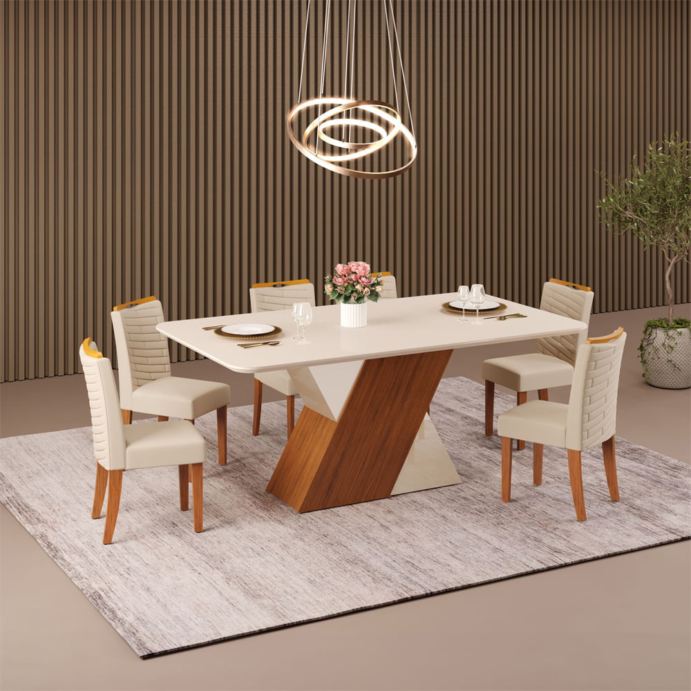 Juego de comedor Rubi Julia 6 personas rectangular