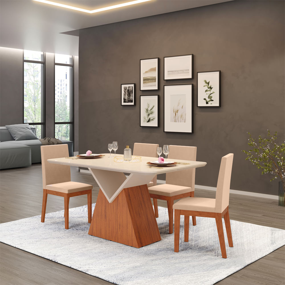 Juego de comedor Argo Susy 4 personas rectangular