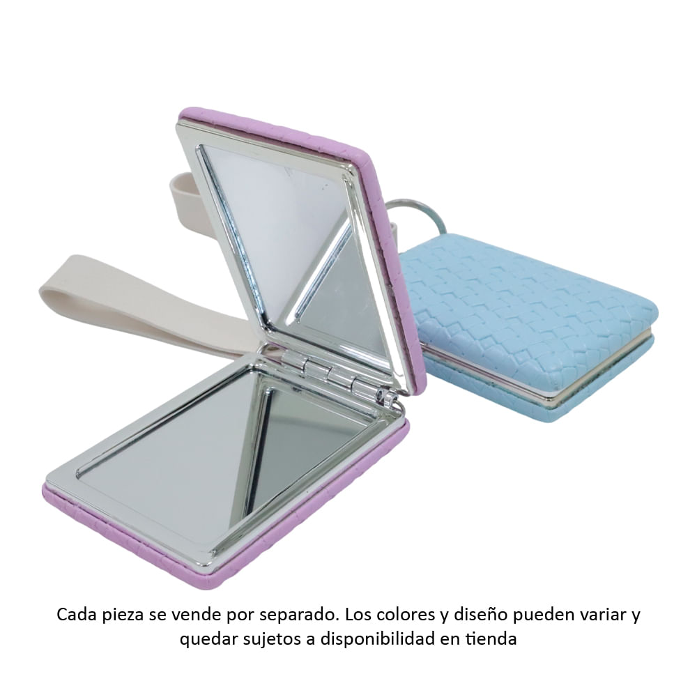 Espejo portátil rectangular con textura surtido 6x9 cm