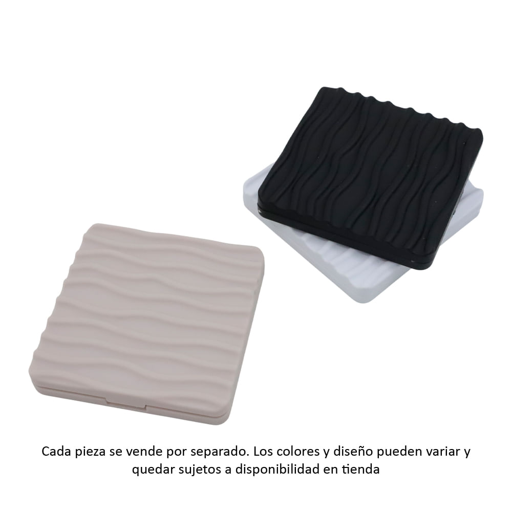 Espejo portátil cuadrado con textura ondas surtido 7x7 cm