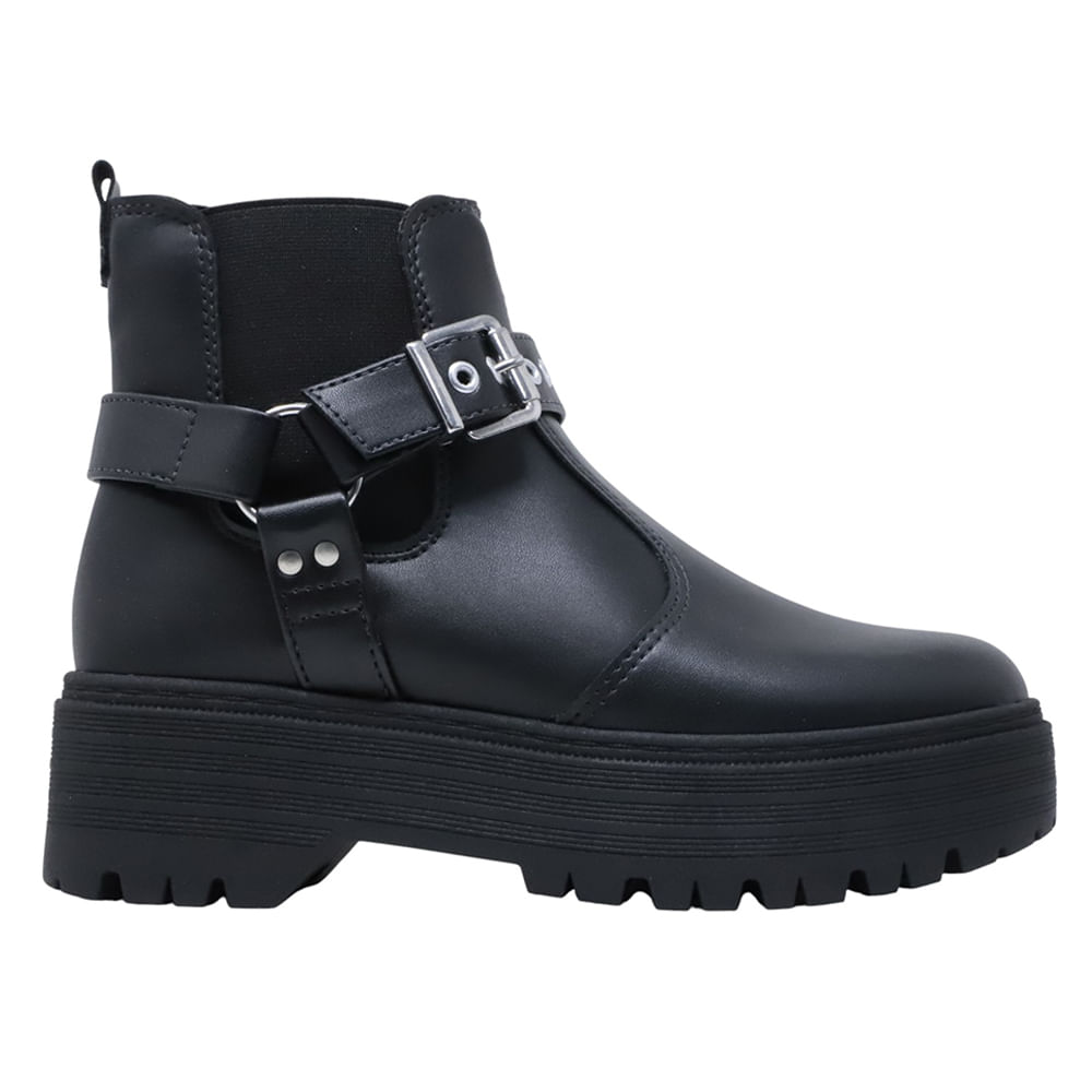 Bota casual Orange color negro para mujer