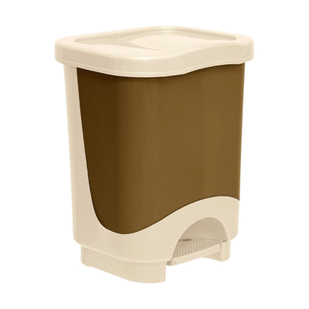 Basurero Automático Danubio N30 con pedal, 24 litros en color beige/dorado