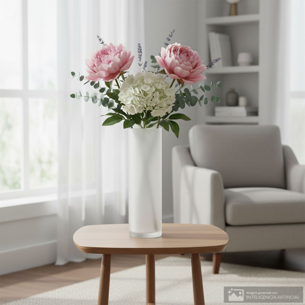 Florero cilindrico de vidrio 40x15 cm