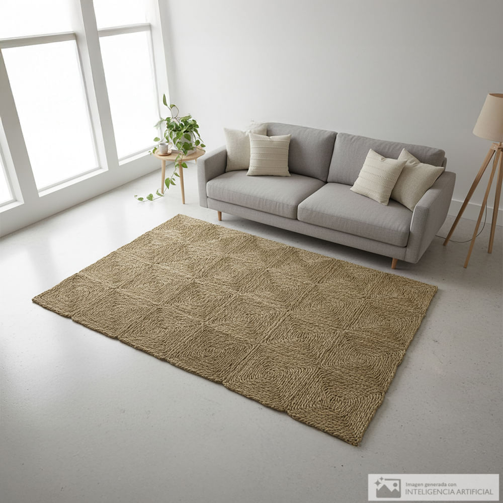 Alfombra rectangular de fibra natural 120x180 cm