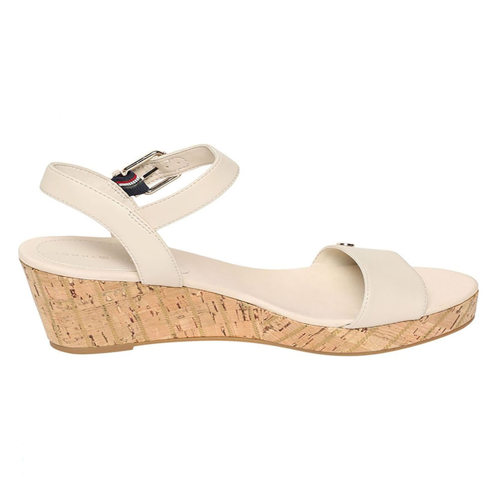 Sandalia casual Tommy Hilfiger color beige para mujer