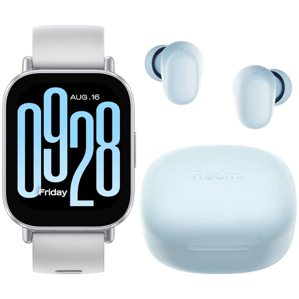 Combo smartwatch Redmi 5 Active silver + Audífonos inalámbricos Redmi buds 6 play