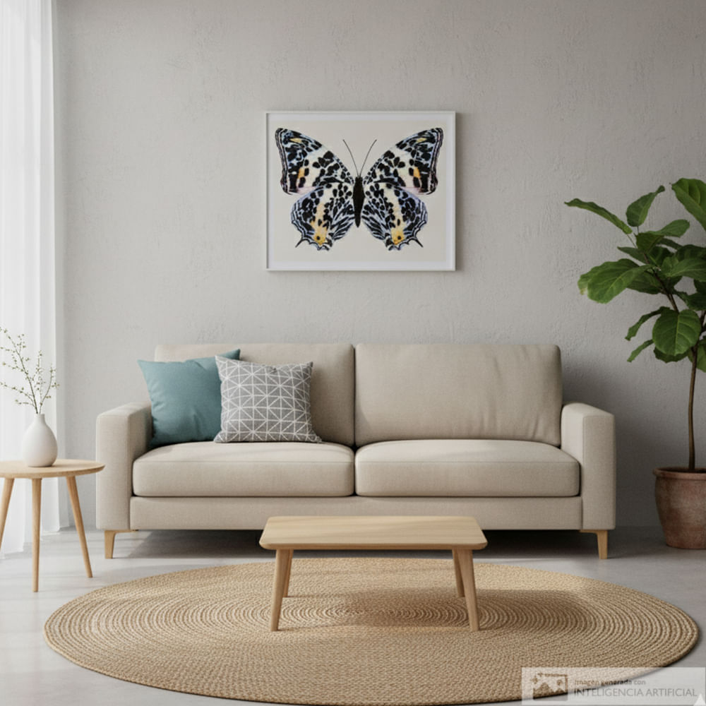 Cuadro decorativo mariposa enmarcado 48x58 cm
