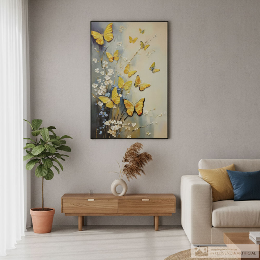 Cuadro decorativo mariposas 80x120 cm