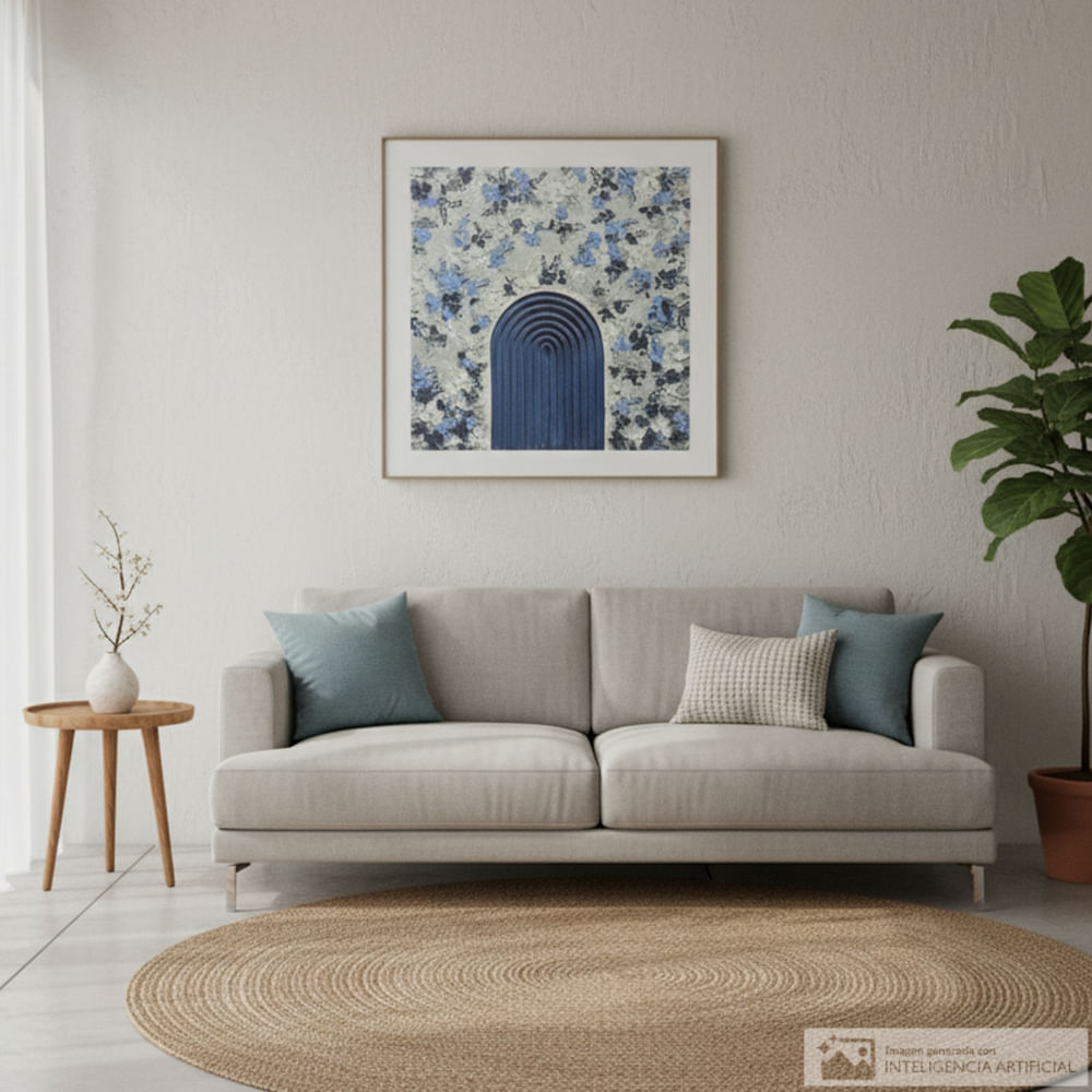 Cuadro decorativo floral con arco 80x80 cm