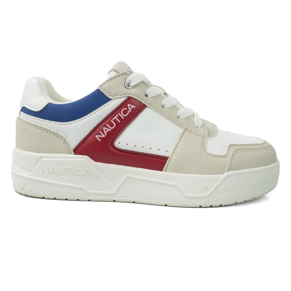Zapato casual Nautica blanco con rojo para niño