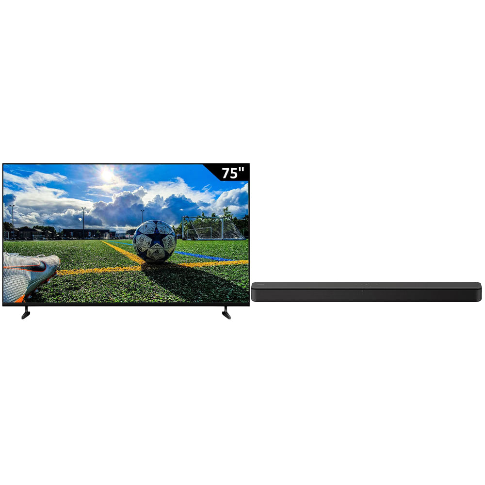 Pantalla Sony 75" (190.5 cm) LED UHD 4K HDR10 K-75S20M2 + Barra de sonido Sony HT-S100F