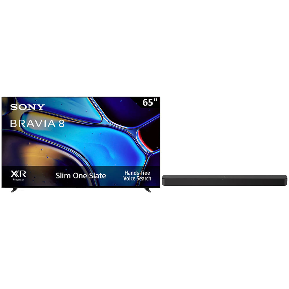 Pantalla Sony 65" (165.1 cm) OLED UHD 4K HDR10 K-65XR80LA8 + Barra de sonido Sony HT-S100F