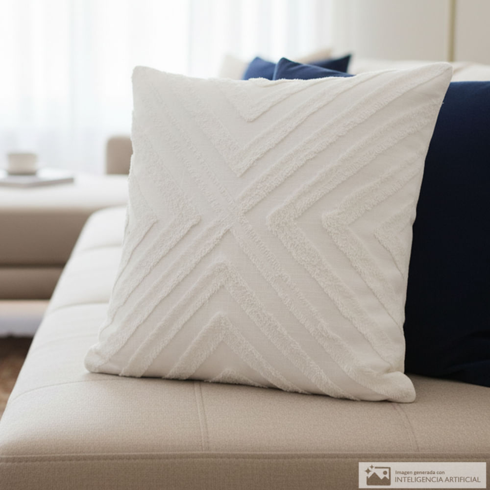 Cojín de algodón con textura líneas entrelazadas 45x45 cm