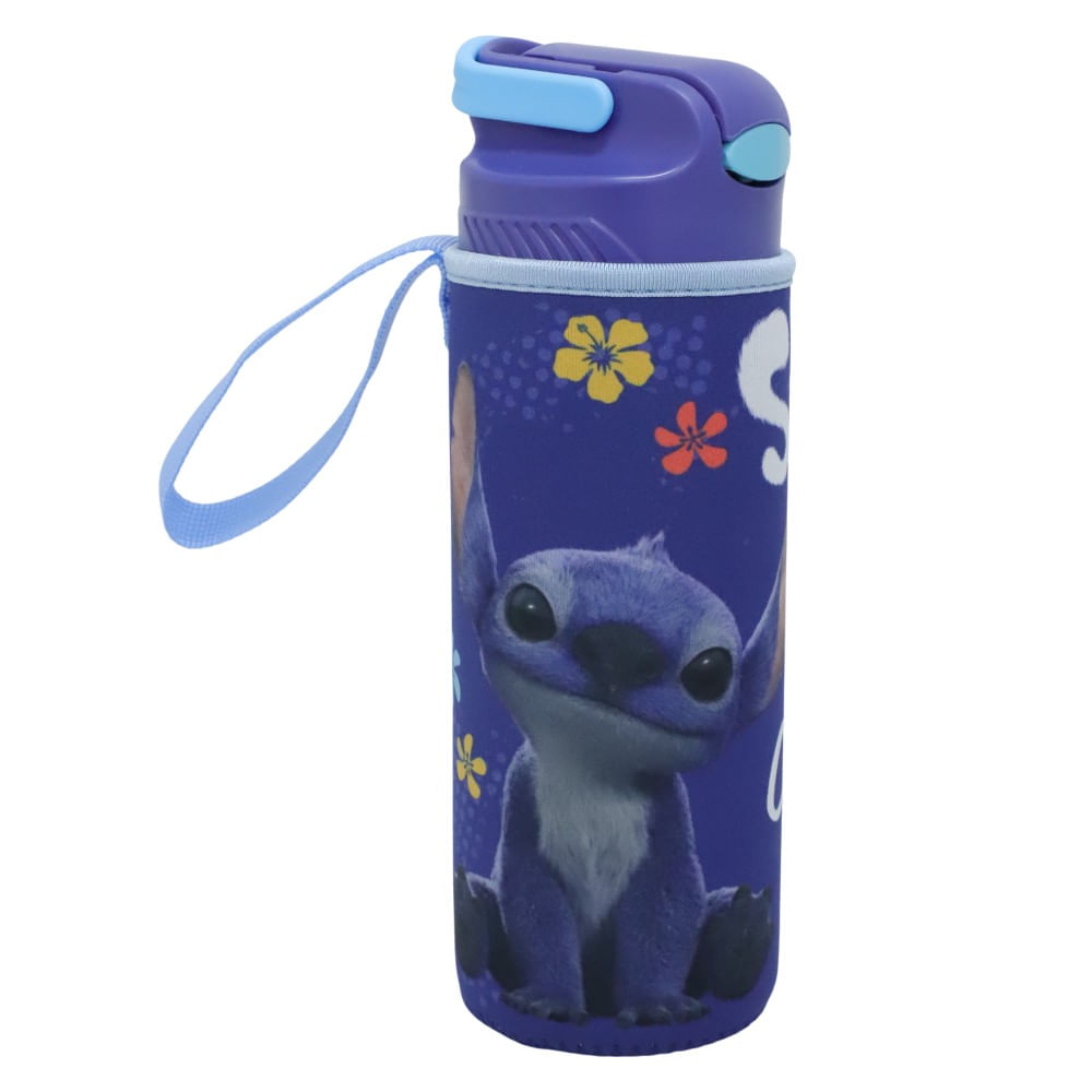 Botella Disney Stitch de plástico con funda 600 ml