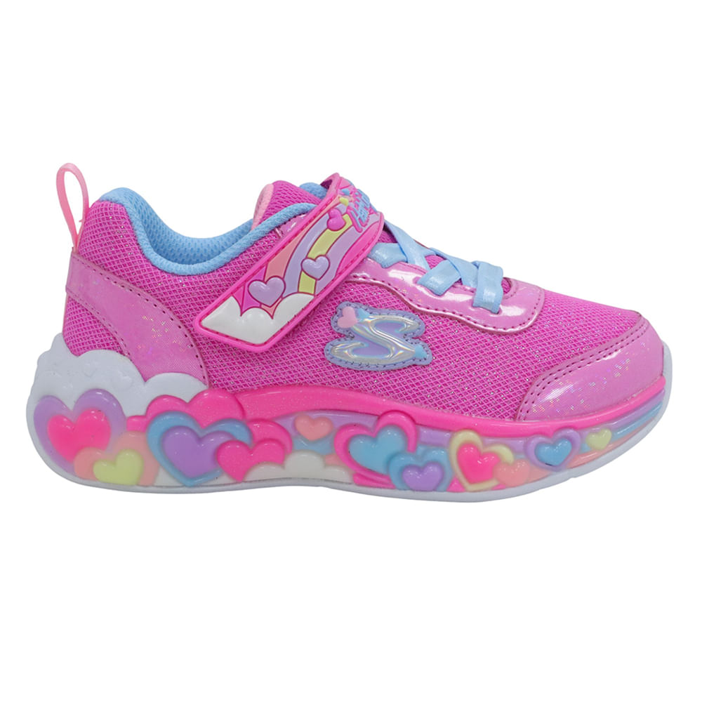 Zapato deportivo casual Skechers rosa para bebé niña