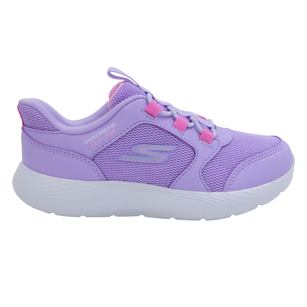 Zapato deportivo casual Skechers lila para bebé niña