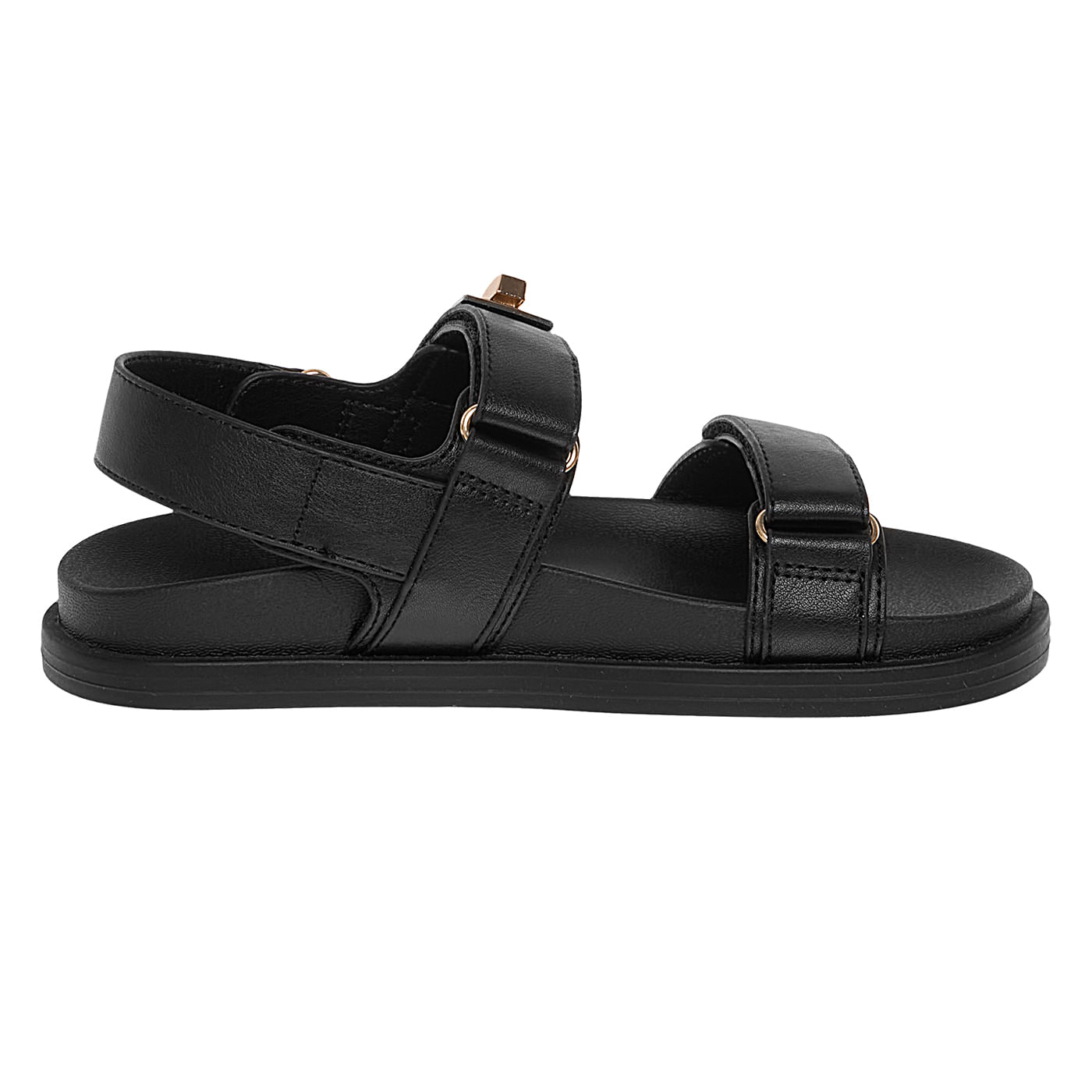 Sandalias Planas Stivi Para Niña Negro Fioni 210254